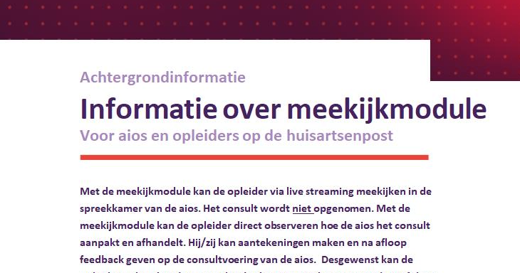 Informatie over meekijkmodule